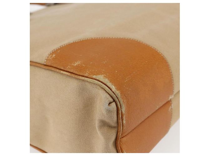 PRADA Borsa a Mano in Tela Pelle Beige Argento Auth fm5148 - vista 14