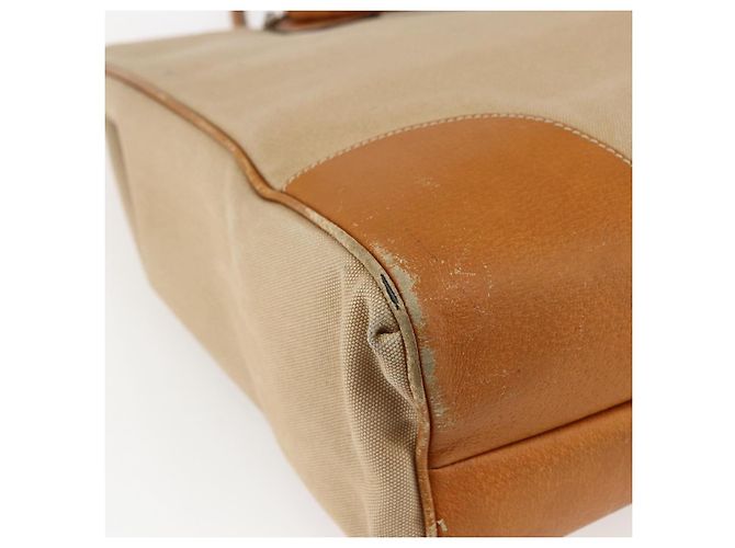 PRADA Borsa a Mano in Tela Pelle Beige Argento Auth fm5148 - vista 16