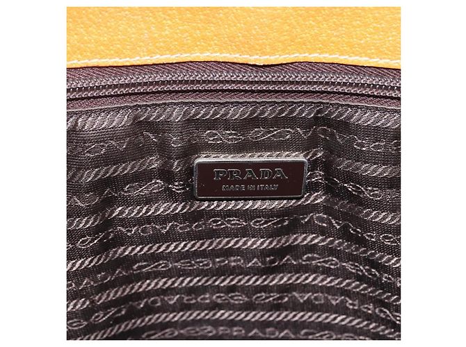 PRADA Borsa a Mano in Tela Pelle Beige Argento Auth fm5148 - vista 17