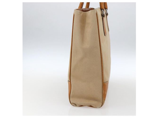 PRADA Borsa a Mano in Tela Pelle Beige Argento Auth fm5148 - vista 3