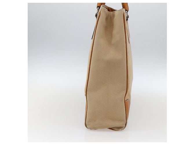 PRADA Borsa a Mano in Tela Pelle Beige Argento Auth fm5148 - vista 4