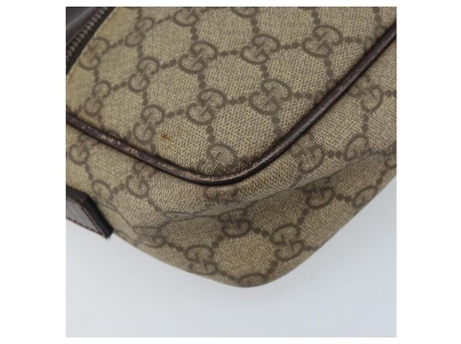 Borsa a Spalla GG Supreme in PVC Beige e Argento di GUCCI 114291 Auth 172289 - vista 11