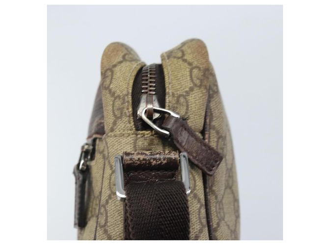 Borsa a Spalla GG Supreme in PVC Beige e Argento di GUCCI 114291 Auth 172289 - vista 15