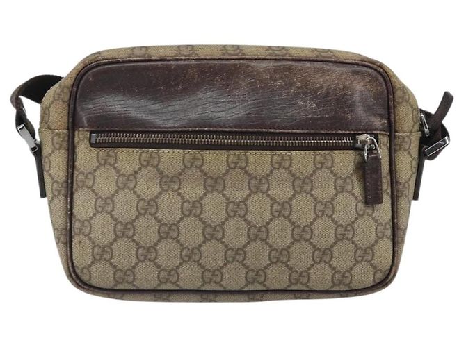 Borsa a Spalla GG Supreme in PVC Beige e Argento di GUCCI 114291 Auth 172289 - vista 2