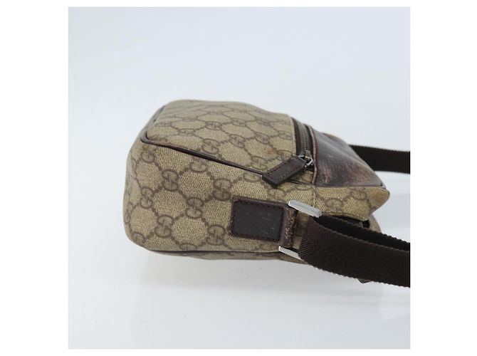 Borsa a Spalla GG Supreme in PVC Beige e Argento di GUCCI 114291 Auth 172289 - vista 4