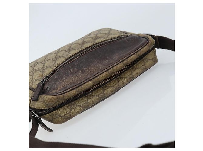 Borsa a Spalla GG Supreme in PVC Beige e Argento di GUCCI 114291 Auth 172289 - vista 6