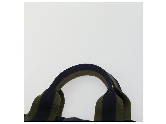 Hermès HERMES Borsa Fourre Tout in Tela 2 Set Grigio Blu Navy Auth bs33354 Marrone - vista 6