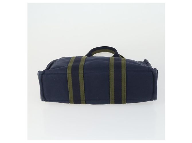 Hermès HERMES Borsa Fourre Tout in Tela 2 Set Grigio Blu Navy Auth bs33354 Marrone - vista 7