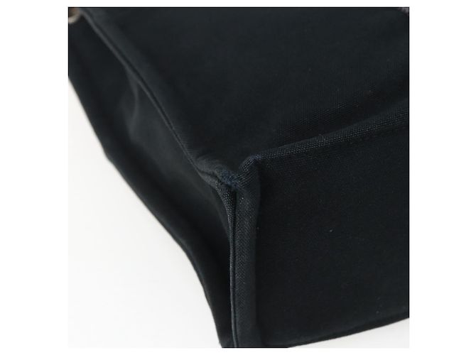 Hermès HERMES Fourre Tout MM Borsa a Mano Tela Nera Argento Auth 172610 Nero - vista 11