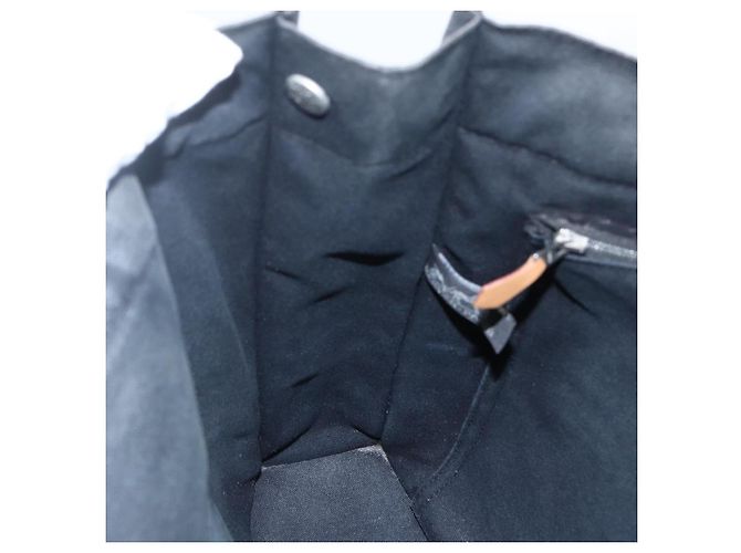 Hermès HERMES Fourre Tout MM Borsa a Mano Tela Nera Argento Auth 172610 Nero - vista 16