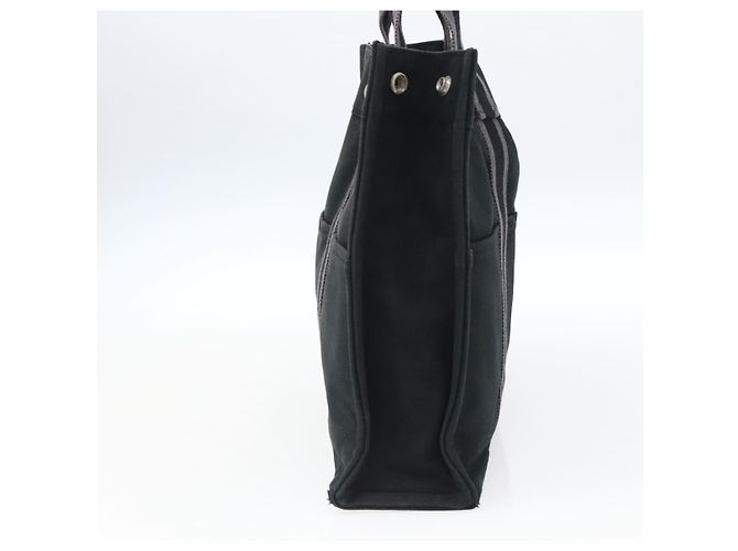 Hermès HERMES Fourre Tout MM Borsa a Mano Tela Nera Argento Auth 172610 Nero - vista 4