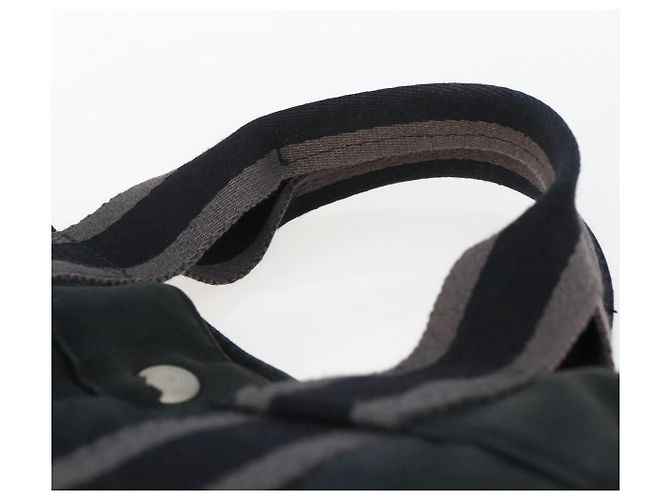 Hermès HERMES Fourre Tout MM Borsa a Mano Tela Nera Argento Auth 172610 Nero - vista 8