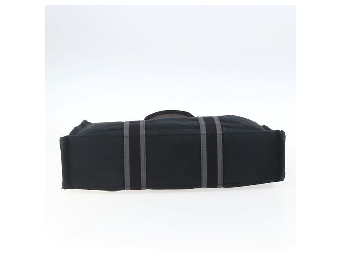 Hermès HERMES Fourre Tout MM Borsa a Mano Tela Nera Argento Auth 172610 Nero - vista 9