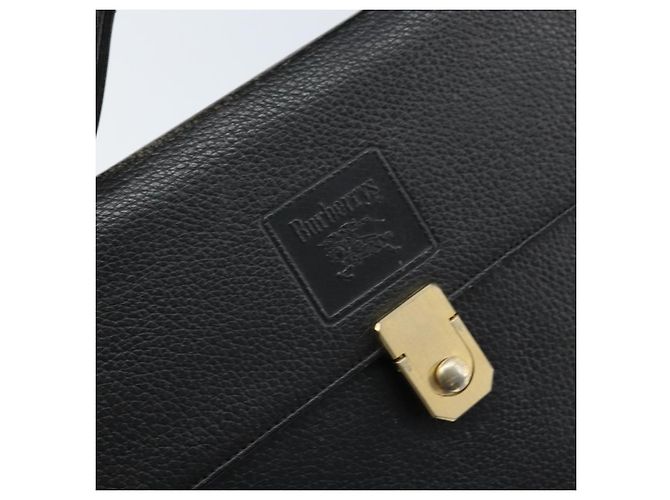 Borsa da lavoro Burberry in pelle nera e oro Auth bs33074 Nero D'oro - vista 17