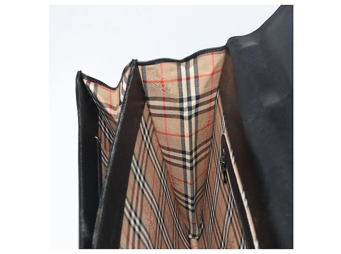 Borsa da lavoro Burberry in pelle nera e oro Auth bs33074 Nero D'oro - vista 19