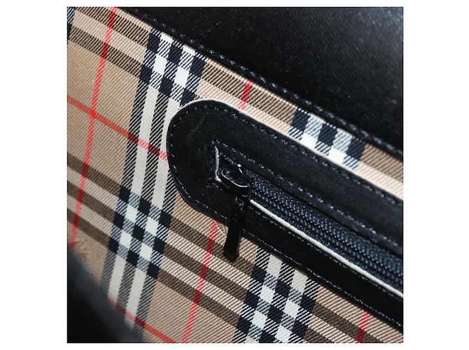 Borsa da lavoro Burberry in pelle nera e oro Auth bs33074 Nero D'oro - vista 20