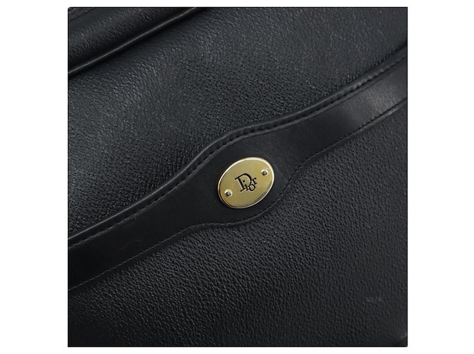 Borsa a spalla in tela a nido d'ape PVC nera e oro Christian Dior Auth ka2533 Nero D'oro - vista 14