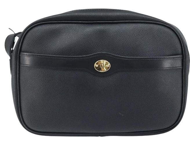 Borsa a spalla in tela a nido d'ape PVC nera e oro Christian Dior Auth ka2533 Nero D'oro - vista 2