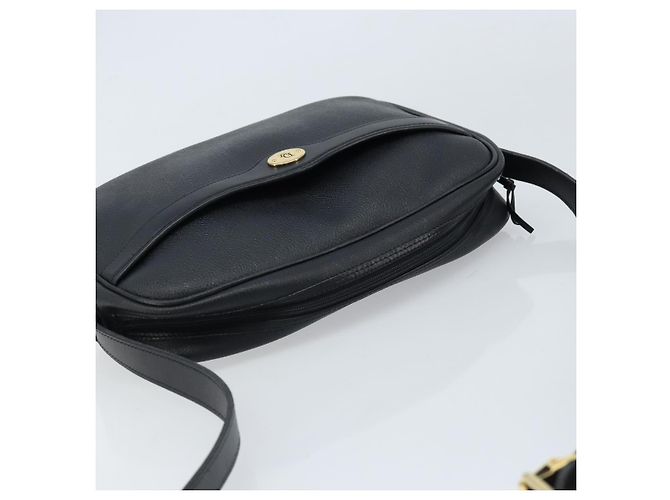 Borsa a spalla in tela a nido d'ape PVC nera e oro Christian Dior Auth ka2533 Nero D'oro - vista 6
