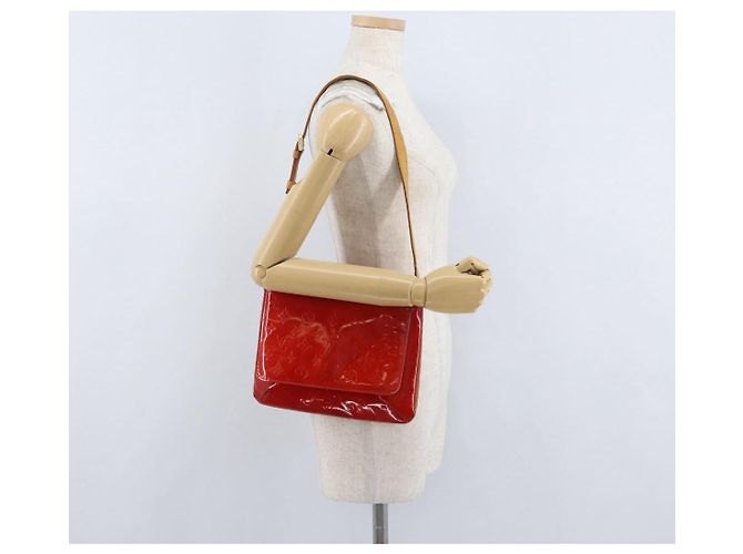LOUIS VUITTON Borsa Thompson Street Monogram Vernis Rossa M91094 LV Auth bs33383 Rosso - vista 25