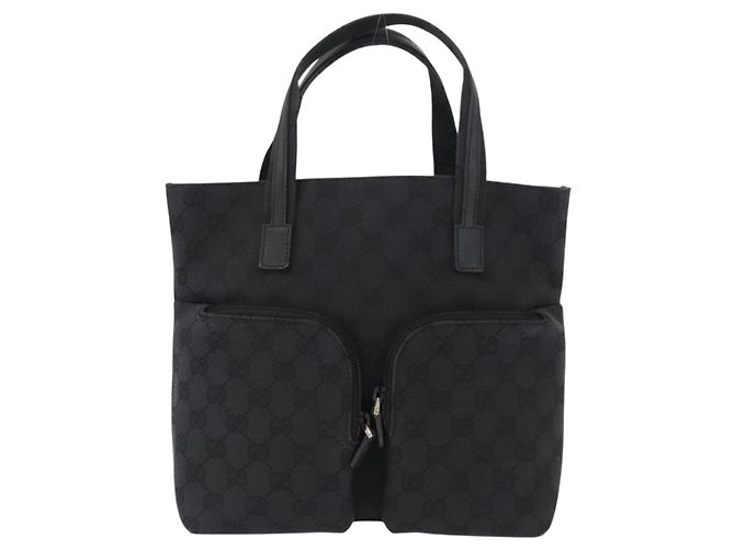 GUCCI GG Canvas Handtasche Schwarz Silber 002 1080 Auth fm5087 - Ansicht 2