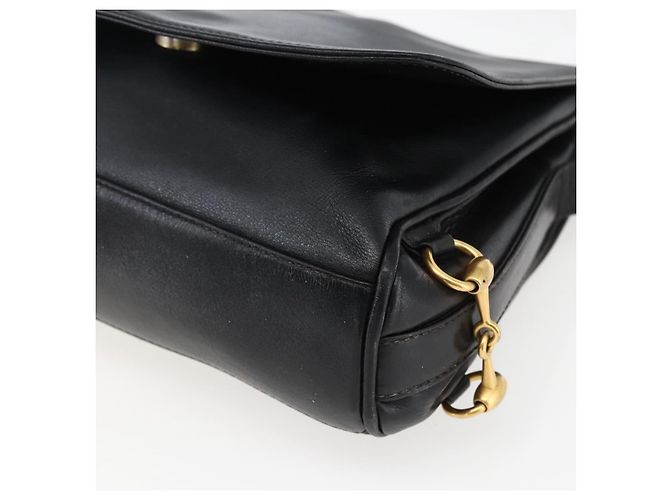 Borsa a Spalla in Pelle Nera e Argento GUCCI 001 2214 Auth ep13226 Nero - vista 10