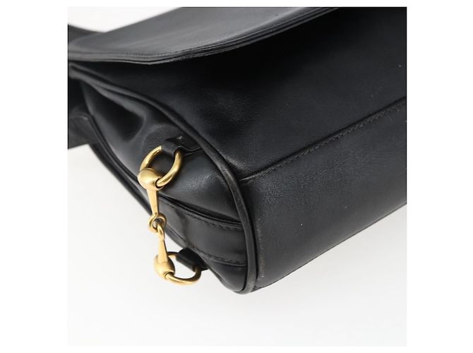 Borsa a Spalla in Pelle Nera e Argento GUCCI 001 2214 Auth ep13226 Nero - vista 11