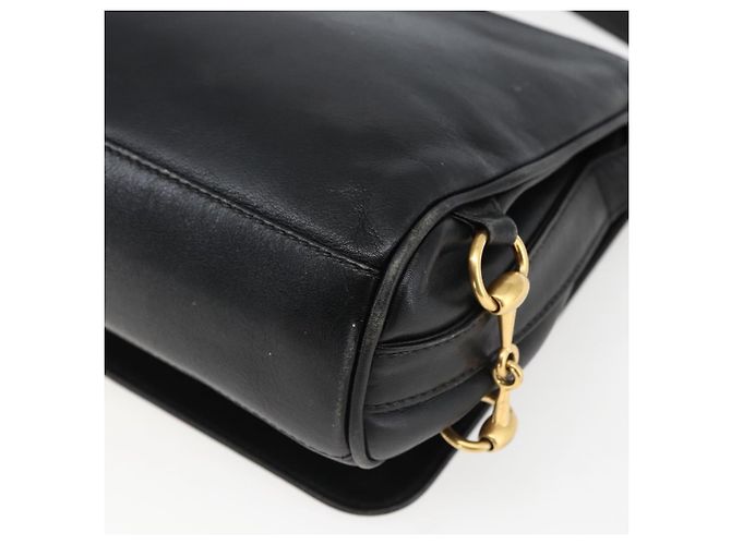 Borsa a Spalla in Pelle Nera e Argento GUCCI 001 2214 Auth ep13226 Nero - vista 12