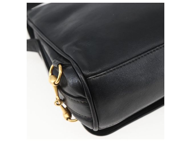 Borsa a Spalla in Pelle Nera e Argento GUCCI 001 2214 Auth ep13226 Nero - vista 13