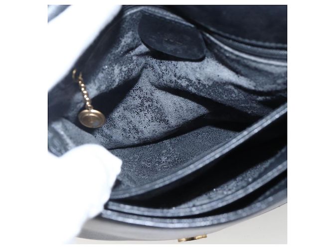 Borsa a Spalla in Pelle Nera e Argento GUCCI 001 2214 Auth ep13226 Nero - vista 19