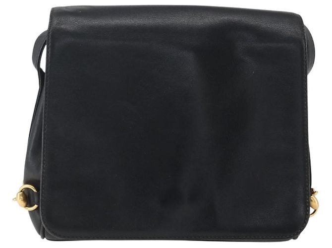 Borsa a Spalla in Pelle Nera e Argento GUCCI 001 2214 Auth ep13226 Nero - vista 2