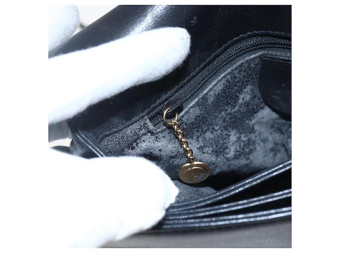 Borsa a Spalla in Pelle Nera e Argento GUCCI 001 2214 Auth ep13226 Nero - vista 20