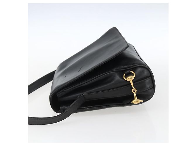 Borsa a Spalla in Pelle Nera e Argento GUCCI 001 2214 Auth ep13226 Nero - vista 4