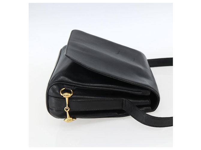 Borsa a Spalla in Pelle Nera e Argento GUCCI 001 2214 Auth ep13226 Nero - vista 5