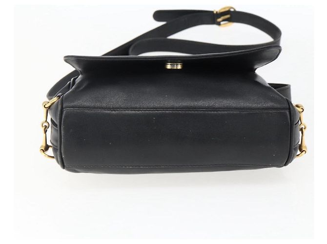 Borsa a Spalla in Pelle Nera e Argento GUCCI 001 2214 Auth ep13226 Nero - vista 9