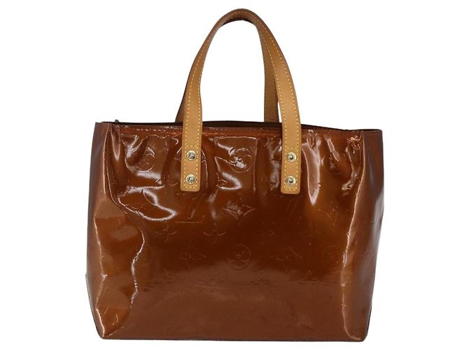 LOUIS VUITTON Borsa a Mano Monogram Vernis Reade PM Bronzo M91146 LV Auth th6587 - vista 13