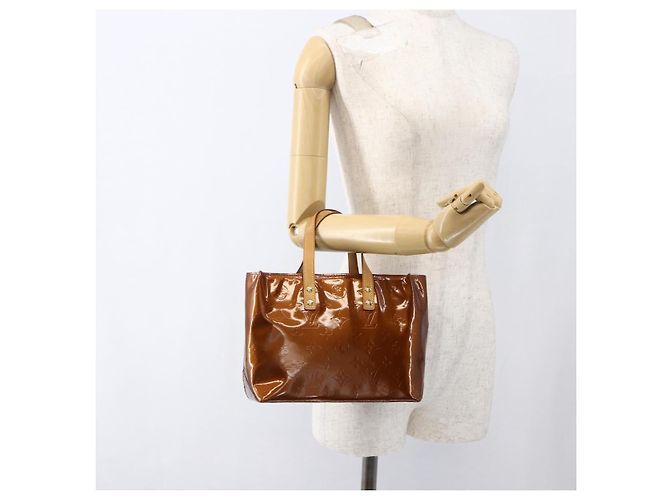 LOUIS VUITTON Borsa a Mano Monogram Vernis Reade PM Bronzo M91146 LV Auth th6587 - vista 21