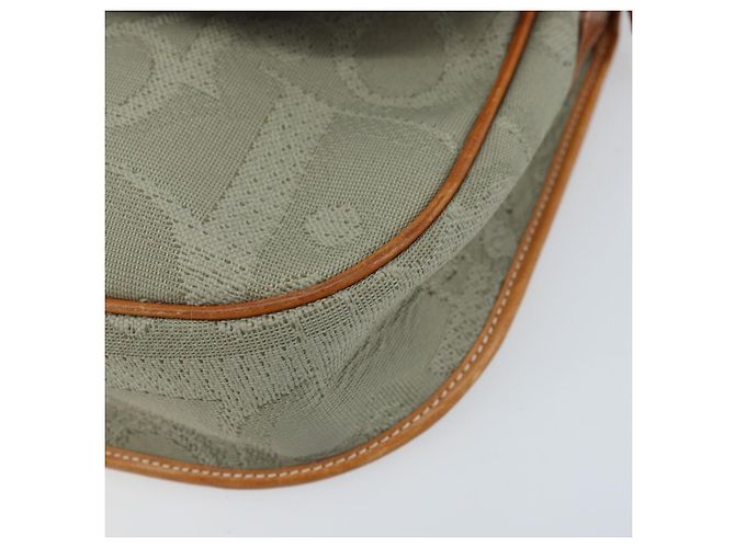 Borsa a spalla in tela Trotter Christian Dior grigia oro Auth ep13499 - vista 10