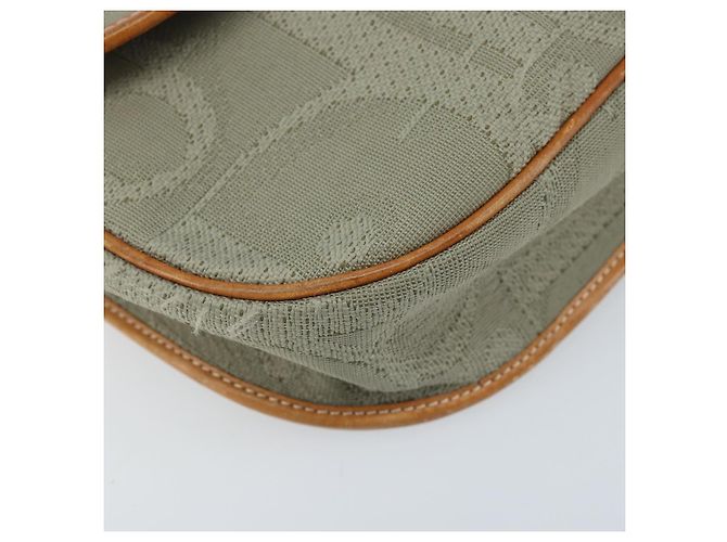 Borsa a spalla in tela Trotter Christian Dior grigia oro Auth ep13499 - vista 11