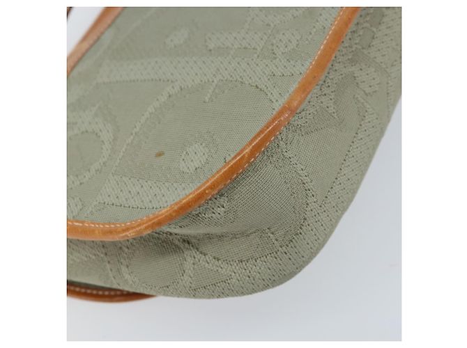 Borsa a spalla in tela Trotter Christian Dior grigia oro Auth ep13499 - vista 13