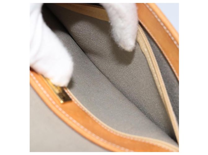 Borsa a spalla in tela Trotter Christian Dior grigia oro Auth ep13499 - vista 22