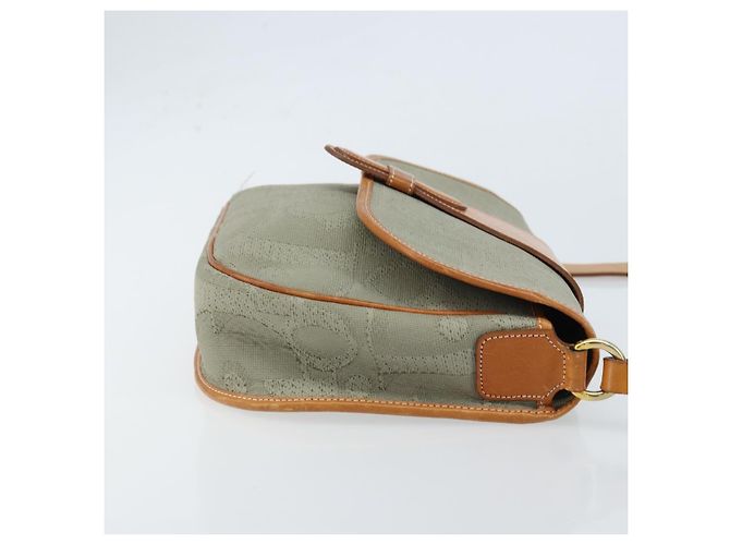 Borsa a spalla in tela Trotter Christian Dior grigia oro Auth ep13499 - vista 4