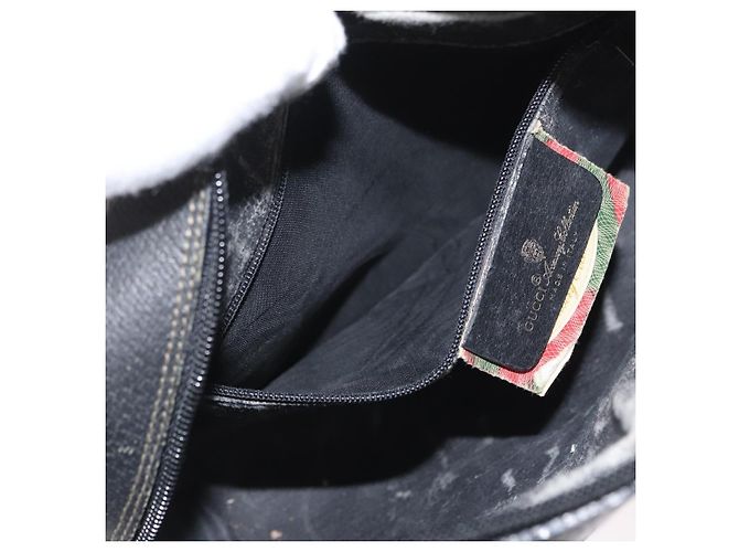 Borsa Sherry Line GG Supreme Web Gucci in PVC nero e oro 72 02 088 Auth 170825A D'oro - vista 23