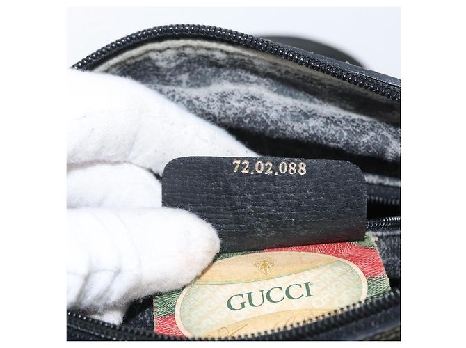 Borsa Sherry Line GG Supreme Web Gucci in PVC nero e oro 72 02 088 Auth 170825A D'oro - vista 24