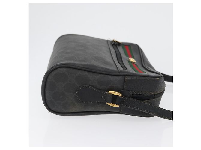 Borsa Sherry Line GG Supreme Web Gucci in PVC nero e oro 72 02 088 Auth 170825A D'oro - vista 4