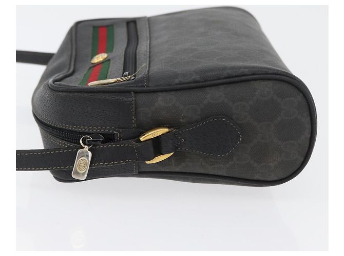 Borsa Sherry Line GG Supreme Web Gucci in PVC nero e oro 72 02 088 Auth 170825A D'oro - vista 5