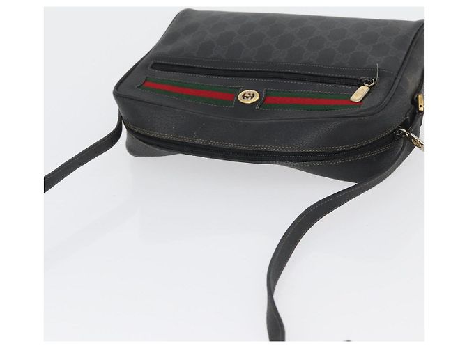 Borsa Sherry Line GG Supreme Web Gucci in PVC nero e oro 72 02 088 Auth 170825A D'oro - vista 6
