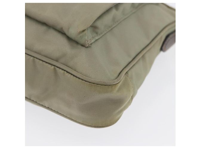 Borsa a Spalla PRADA in Nylon Pelle Beige Oro Auth fm5136 D'oro - vista 14