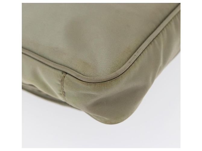 Borsa a Spalla PRADA in Nylon Pelle Beige Oro Auth fm5136 D'oro - vista 15