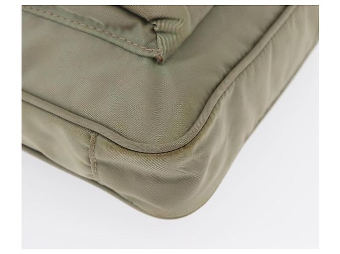 Borsa a Spalla PRADA in Nylon Pelle Beige Oro Auth fm5136 D'oro - vista 9